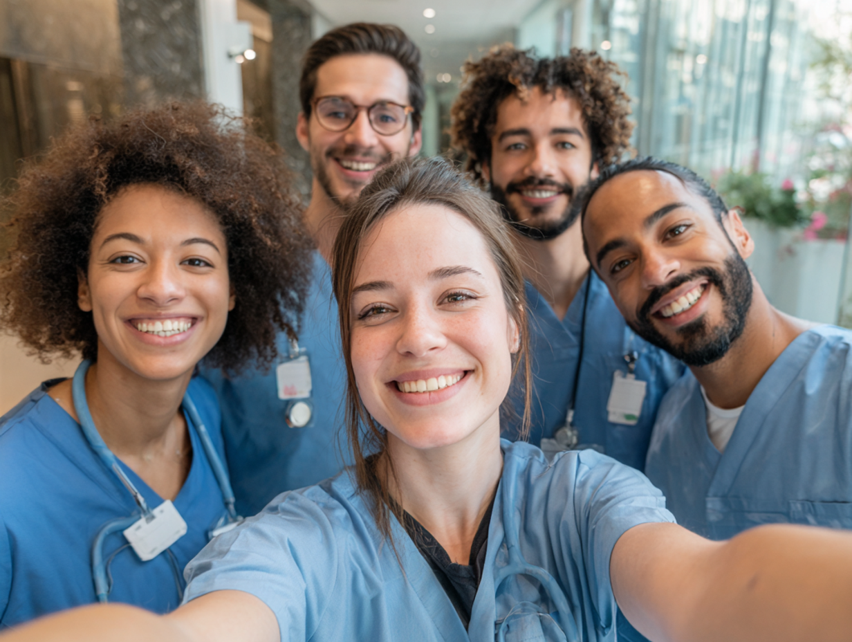 Medical professionals consulting