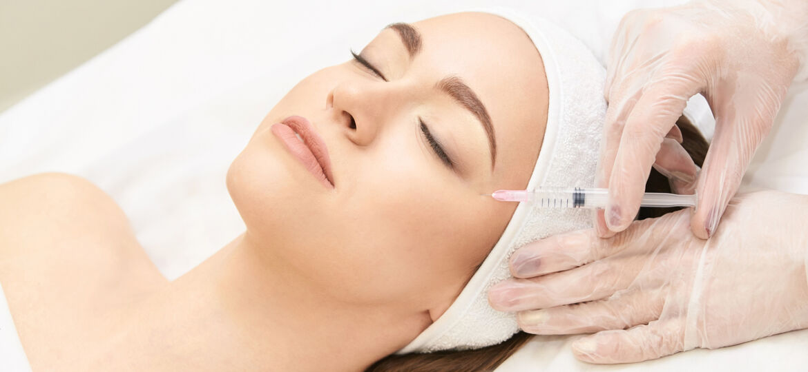 Anti wrinkle surgery. Beauty young woman injection. Facial treatment